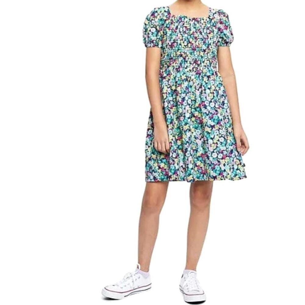 GAP Kids NEW Floral Ditsy Smocked Cotton Puff Sleeve Dress Girls Size Small NWOT